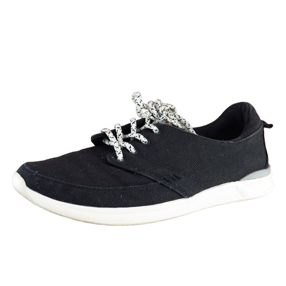 Reef Women‎ Sz 6 M Black Lace Up Running Fabric Shoe - Picture 1 of 8